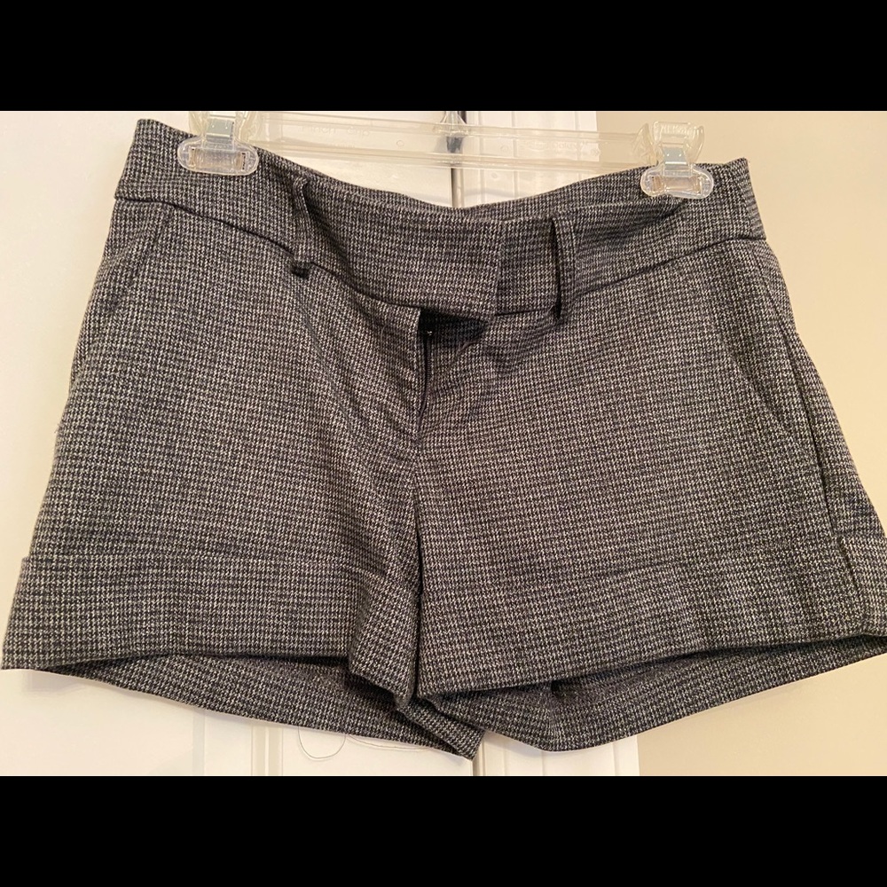 Gray and black houndstooth shorts